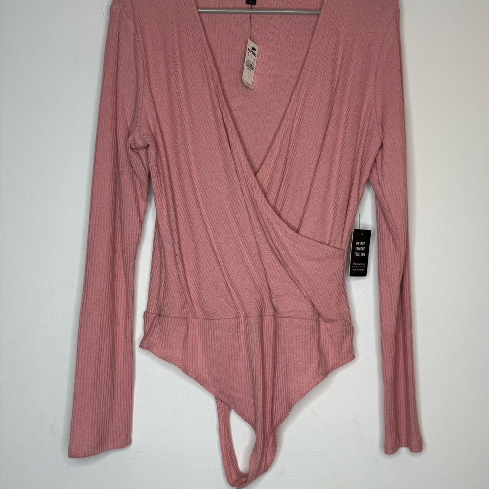 Women's Pink Wrap Bodysuit